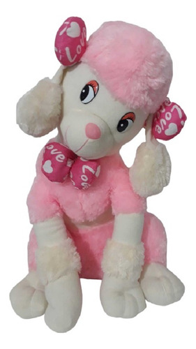 Cachorro Pelúcia Gigante 60cm Poodle Rosa Decoração Presente