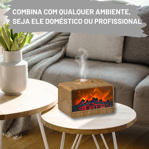 Umidificador E Difusor De Aroma Lareira, P/ Óleos Essnciais