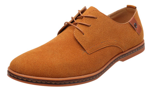 Zapatos Oxford Casuales De Cuero Con Cordones Lisos Para Hom