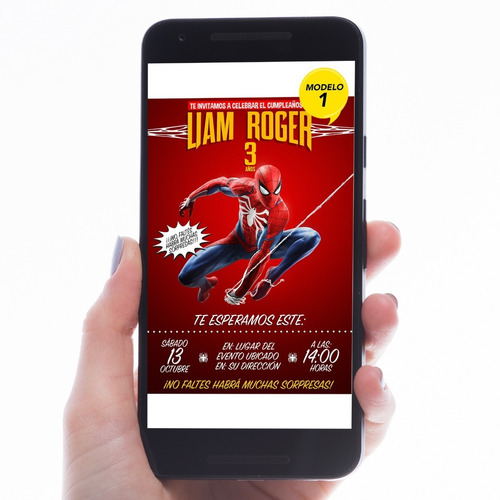 Invitación Digital Spiderman - Hombre Araña Personalizada