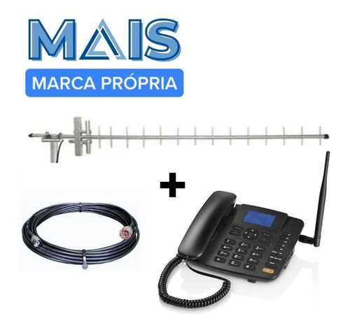 Imagem 1 de 4 de Kit Telefone Rural Celular Desbloqueado Com Gprs - Completo!
