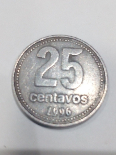 Moneda 25 Centavos Argentina 1996 Anchas
