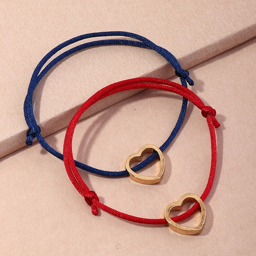 Set De 2 Pulseras Corazones Amor Y Amistad