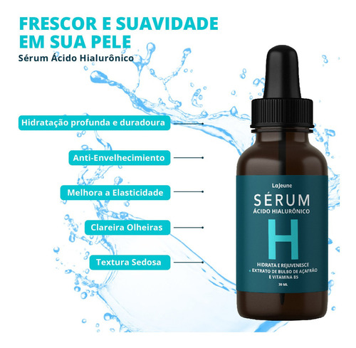 Sérum Ácido Hialurônico + Vitamina B5 + Extrato De Açafrão Tipo de pele Todo