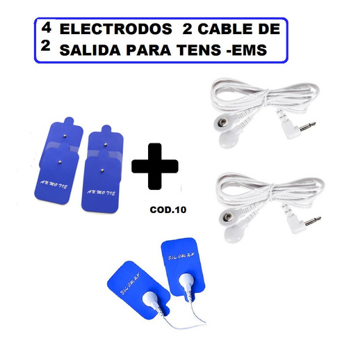 Electrodos Y Cables Para Tens O Ems Kit De 8 Pads