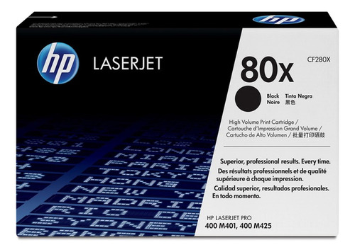 Cartucho De Tóner Hp 80x Negro Alto Rendimiento Laserjet Ori