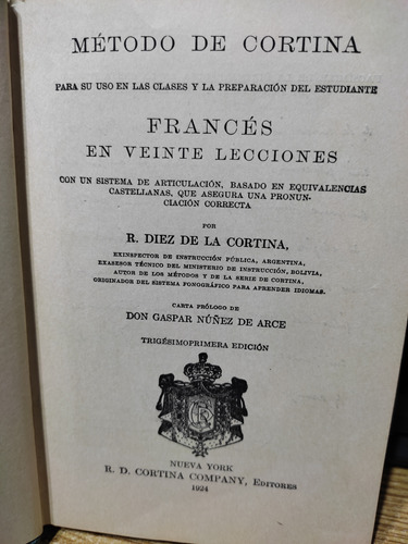 Método Cortina: Francés En Veinte Lecciones