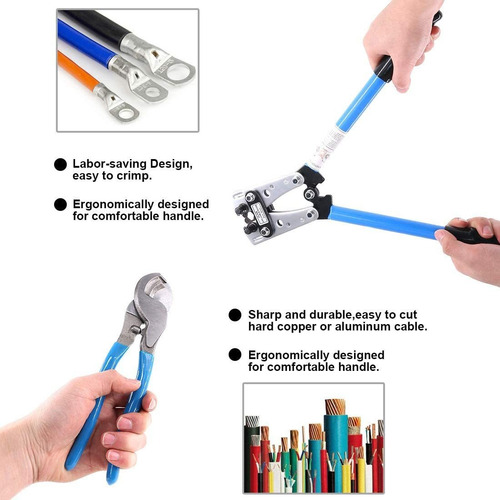 2 Piezas Herramienta Para Engarzar Terminales Cable Batería