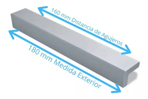 Manija Tirador Tipo Arco 96 Mm Mueble Cocina Alum Anodizado