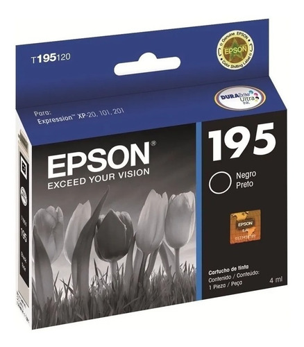 Cartucho De Tinta Epson T195120 195 Negro Original 