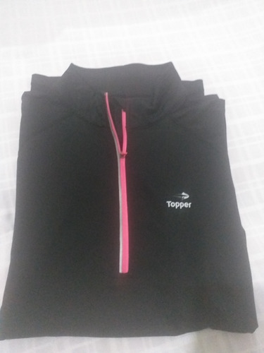 Remera Deportiva Lycra Manga Larga Topper Con Medio Cierre