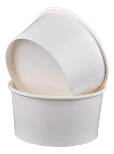 Contenedor/envase Papel P/helado 16 Oz Con Tapa Blanco C/50 Blanco