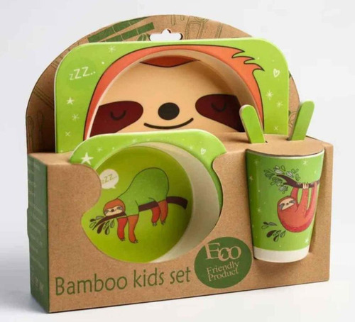 Set De Bajillas Bebes Niños Bambu