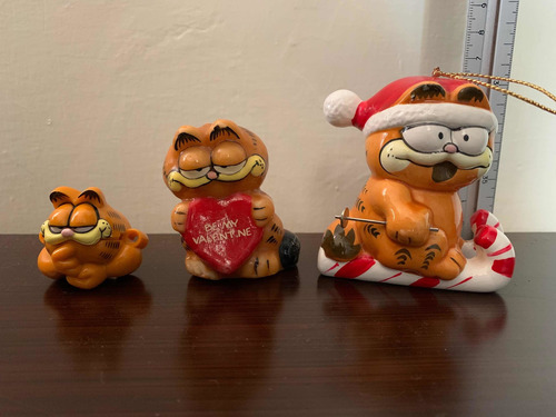 Garfield / Lote De Figuras / Sujeta Agujeta Vela Y Ornament