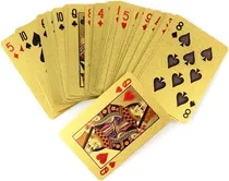 Comprar Mazo De Cartas Dorado Poker Doradas Naipes Baraja Oro Diseño