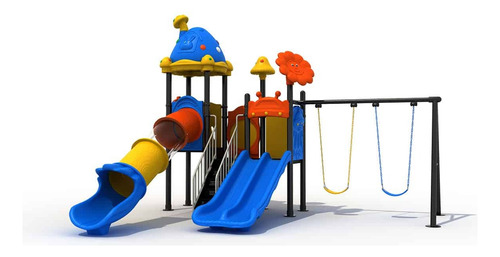 Juego Infantil Champy Blue Con Resbaladilla Y Columpios