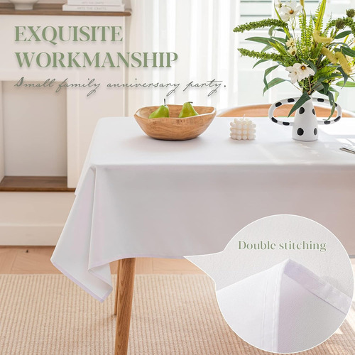 3unidades Mantel Rectangular Decoración Fiesta Hogar 3mx1.5m Blanco