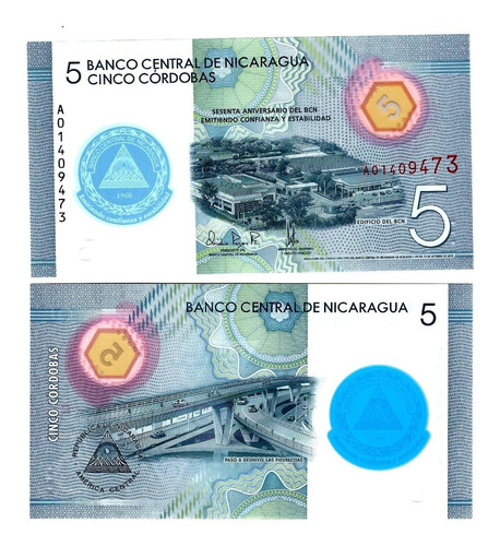 Nicaragua - Billete 5 Córdobas 2020 - Polímero