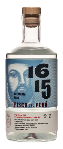 Pisco 1615 Quebranta 700ml Importado Peru - Gobar®