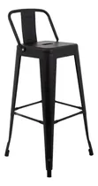 Comprar Banco Alto Respaldo Tipo Tolix Vintage Minimalista Moderno Acero Galvanizado Color Negro Mate KingsHouse