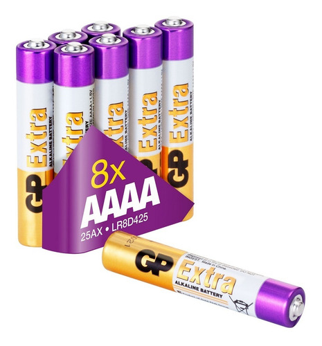 Imagem 1 de 10 de 08 Pilhas Alcalinas Aaaa 4a Mini Gp Extra 1 Shrink