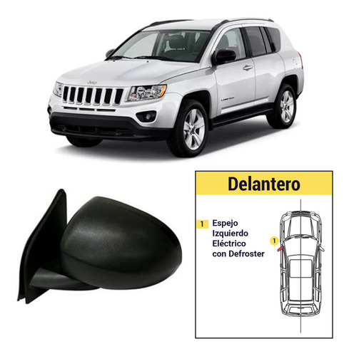 Espejo Jeep Compass 2007-2015 Electrico Defroster Izquierdo