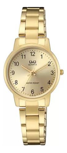 Reloj Q&q Dama Dorado Qa47j003y Analógico Dial Número/ Mujer