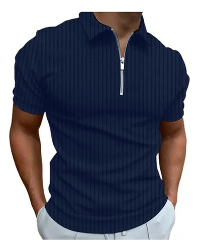 A@gift Shop Camisa Polo Casual De Manga Corta Con Rayas A