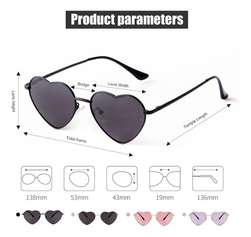 Sorvino Gafas De Sol Polarizadas Con Forma De Corazon Mar...
