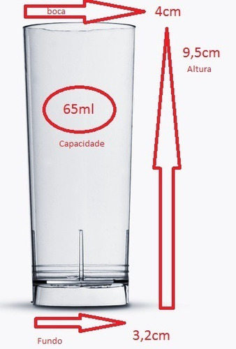 Copo Shot, Dose, Vodka, Tequila 65ml Transparente C/30 Festa