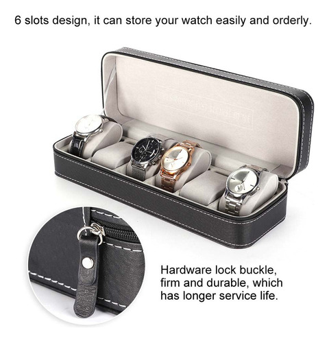 Elegante Funda De Reloj De Pulsera Con 6 Ranuras For Guarda