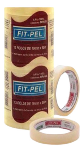 Fita Adesiva Durex 19x50 Fit Pel Transparente Kit 13 Un