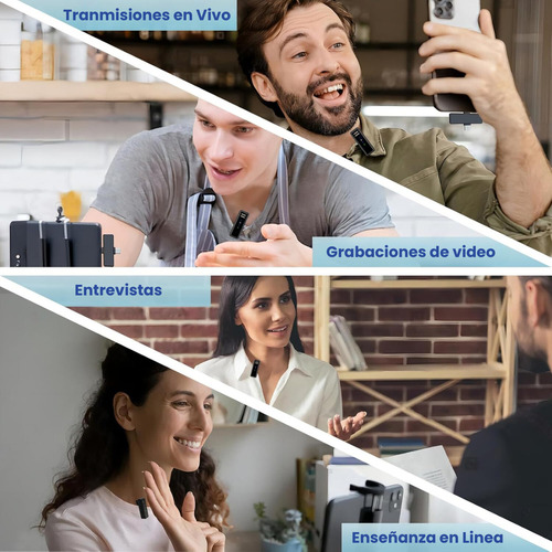 Microfono Inalambrico Solapero Dual 2en1 + Estuche Cargador