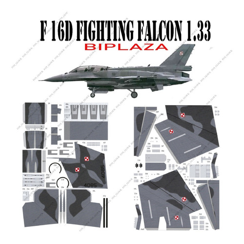  F 16d Fighting Falcon Biplaza 1.33 Papercraft