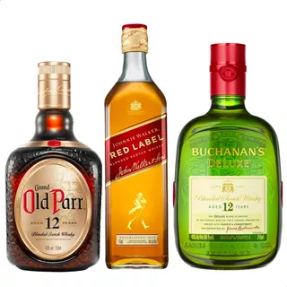 Whisky Johnnie Walker Red Label + Buchanan's + Old Parr