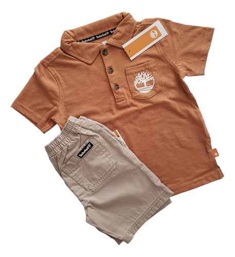 Conjunto Para Niño Timberland Remera Y Bermuda 3 Años 