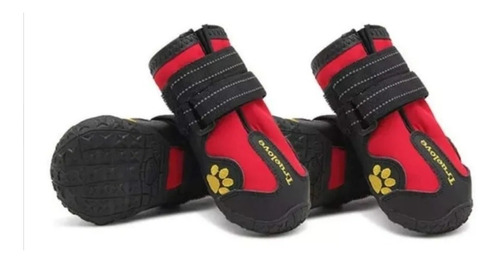 Zapatos Para Perro Impermeable Talla 1 Suela De Caucho Rojo