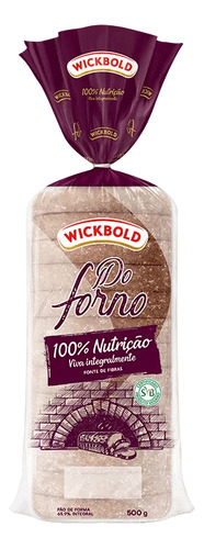 Pão de Forma Viva Integralmente 100% Nutrição Wickbold Do Forno 500g