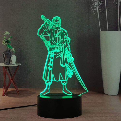 Laysinly Anime Roronoa Zoro 3d Night Light, Figura Manga Luf