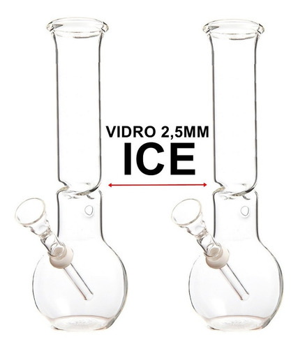 Kit Bongs De Vidro 19cm Ice Cubes Torcido - Mr Dab