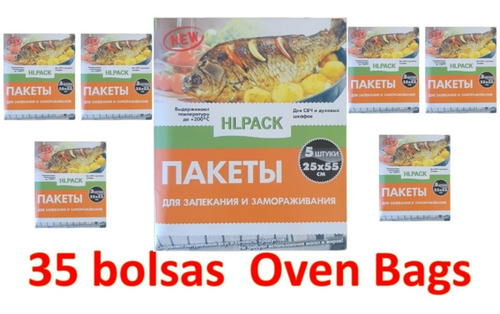 Pack 35 Bolsas Para Cocinar Pescado Al Horno Hlpack Hornear 