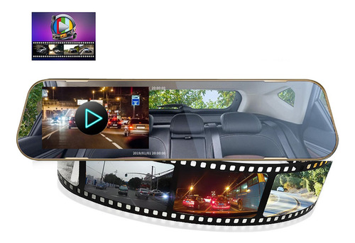 Cámara Dvr Dual Lente Cámara De Coche Retrovisor Grabador