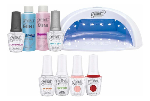 Gelish Pro Set Con Luz Led Gel, 9 unidades