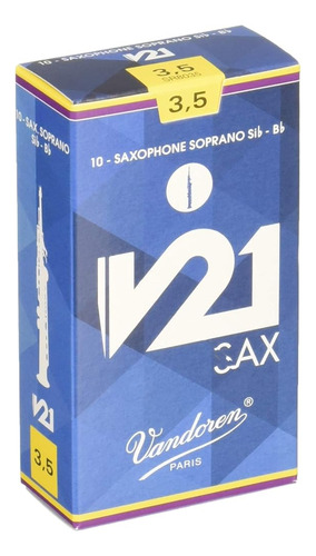 Vandoren Sr8035 Sop Sax V21 Lengüetas Fuerza 3.5; Caja De 10