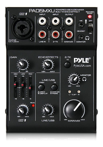 Pyle Controlador Dj De 3 Canales, Mezclador Usb, Interfaz D.