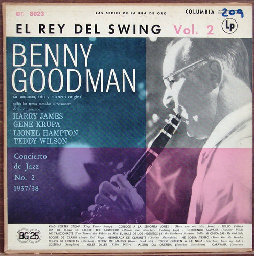 Benny Goodman - El Rey Del Swing Vol.2 - Lp Año 1956 - Jazz