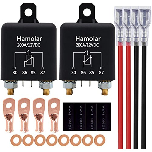 Hamolar 2 Pack 12v 200 Amp Interruptor De Relé De Servicio C