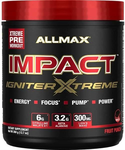 Allmax Impact Igniter Xtreme Pre Entreno -- Extremo -- 40 Sr