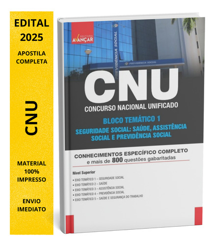Apostila Cnu 2025 Bloco Temático 1 Conhecimentos Específicos