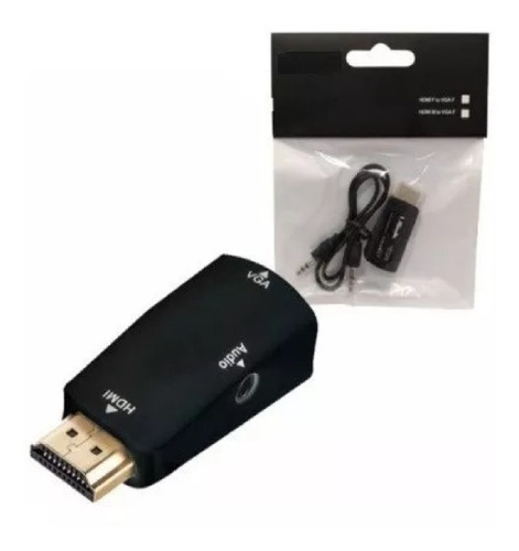 Mini Adaptador De Hdmi Macho C/audio A Vga Hembra